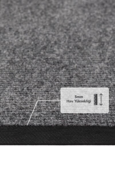 Genel Markalar Ps019a Gri Kaymaz Taban Nem Alıcı Toz Alıcı Kapı Önü Paspası Uv Dayanıklı 40x60 Cm