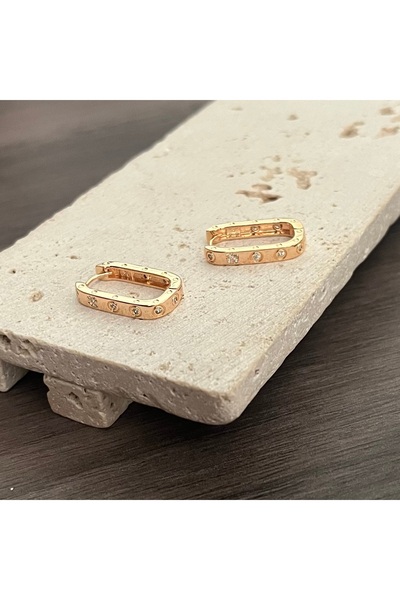 ATELİER GİZEM Xuping kararmaz kadın 18k gold çelik küpe