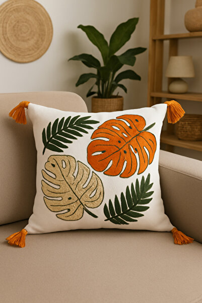 WARPELLA Bohemian Throw Pillow Cover, Patterned Punch Embroidery, Throw Pillow Cover, Bohemian