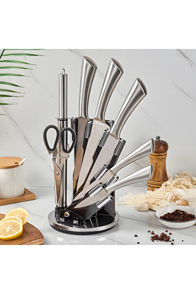 varioshop Professional Knife Set VarioShop, 8 Pieces, Stainless Steel, Silver/Black, 21x16.5x36cm