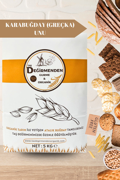 Taş Değirmenden Organik Atalık Karabuğday (Greçka) Unu (Gluten İçermez) - 5 Kilo