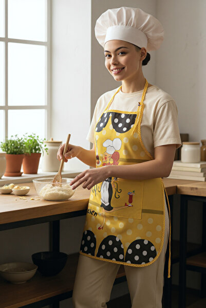 Cottonest مريلة مطبخ منقوشة مقاومة للسوائل