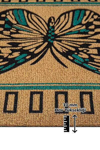 Cotto Home Coco Entry Ps024A Colorful Butterfly Pattern Thick Non-Slip Base Moisture Absorbing Stylish Design Door Mat