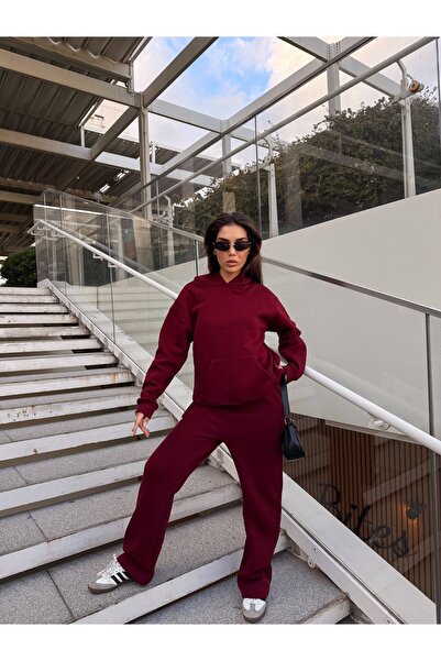 Keep Risen طقم هودي وبنطلون رياضي نسائي قصة فضفاضة بتصميم أنيق لا يتأثر بمرور الزمن