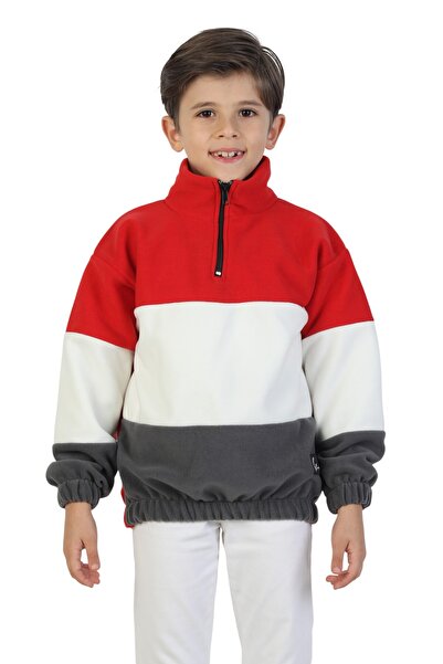 ERDEM KIDS Hanorac unisex pentru fete și băieți cu guler ridicat fermoar tric...