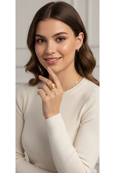 TUHAM AKSESUAR TALİA AYARLANABİLİR İNCİ DETAYLI YÜZÜK
