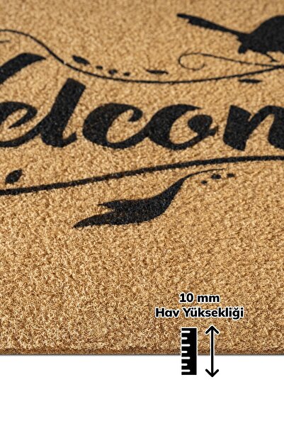 Cotto Home Coco Entry Ps30A Welcome Bird Patterned Thick Non-Slip Base Moisture Absorbing Stylish Design Door Mat