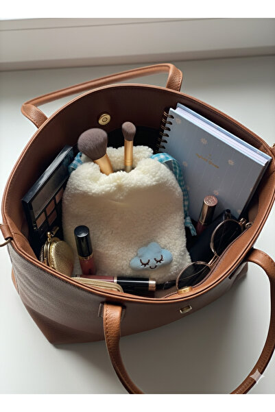 Sumicorn Design Sevimli Bulut Peluş Pötikareli Astarlı Büzgülü İpli Düzenleyi...