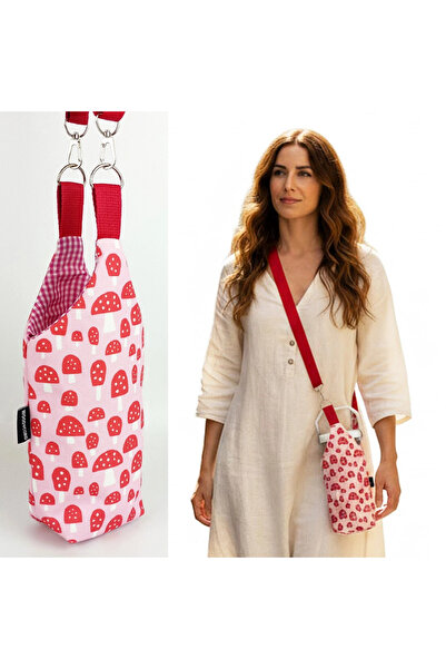 woodycord 1 Litrelik El Yapımı U Model Mantar Desenli Matara Kılıfı