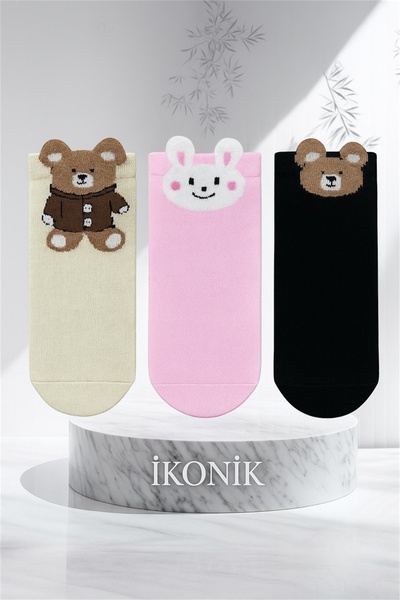 İkonik Socks Дамски чорапи с плюшени детайли, 3 чифта