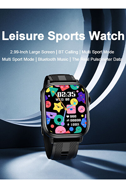 Volynix Black Bluetooth Smartwatch For Men Women Voice Call Sports Modes Health Monitor