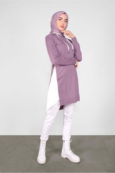 Alvina Hooded Shirt Piece Knitwear Tunic 41060