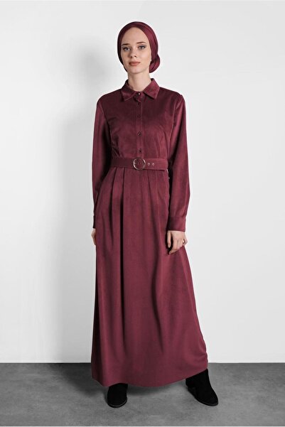 Alvina KADİFE KEMERLİ ELBİSE 40329