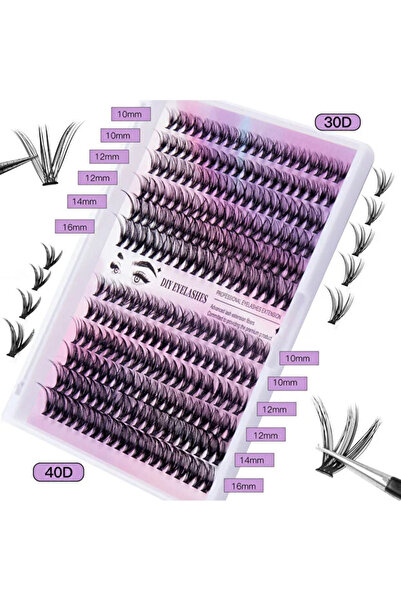 ESensio 240D – Set gene false tip smoc 240 buc., 30D/40D cu lipici, pensetă și perie