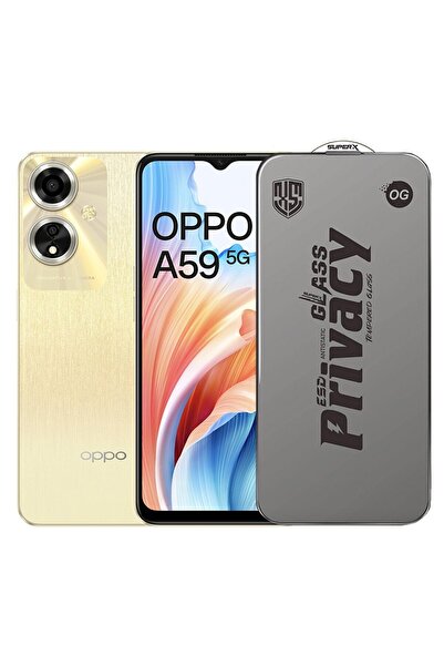 OPPO Screen Protector for A59, Flippy, Tempered Glass ESD Antistatic, Super-X Privacy OG, Black Edge