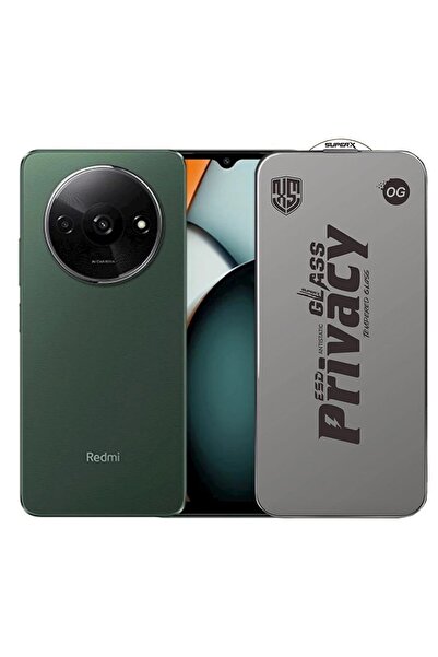 Flippy Tempered ESD Glass Privacy Screen Protector for Xiaomi Redmi A3, 0.30 mm, Black Edges