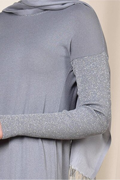 Alvina Slit Detailed Glitter Tunic - Side 4523