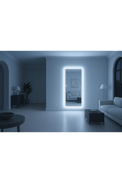 ŞIK VE MUTLU Led Işıklı Kumlama Salon Ve Boy Aynası 160X46 CM