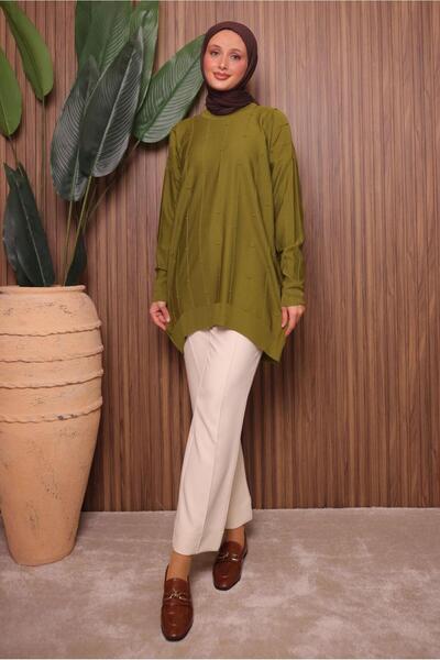 TRENDTESETTÜR Women's Green (Acid) Knitwear Tunic t 4007