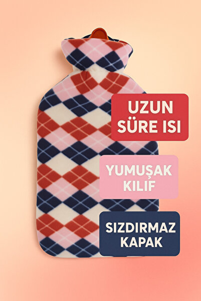 REYYEN Güvenli Yıkanabilir Polar Kılıflı Sıcak Su Torbası 2Lt (Desen Stoklara Göre Gönderilir)