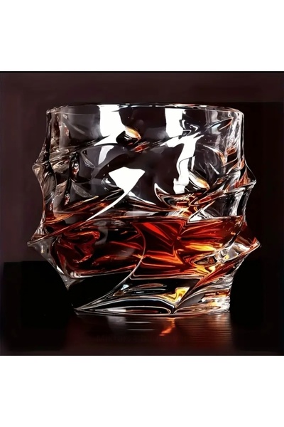 Yenigeldi كوب ويسكي كريستال مصنوع يدويًا على الطراز الاسكتلندي، كوب تقديم كوك...