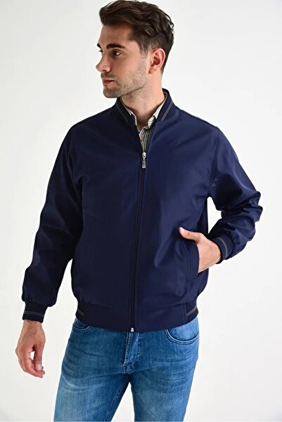 DYNAMO Чоловіче темно-синє класичне пальто приталеного крою