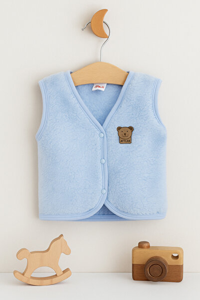 minipanda Welsoft Plush Baby Vest with Teddy Bear Figure