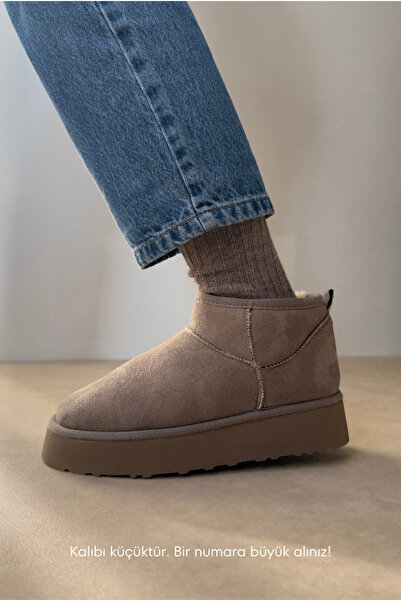 Mupa Shoes Μίνι Γούνινο Εσωτερικό Χοντρό Σόλα MINK