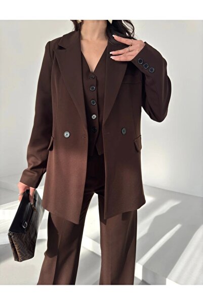 MYGİYİMİSTANBUL jacket vest palazzo pants 3-piece suit