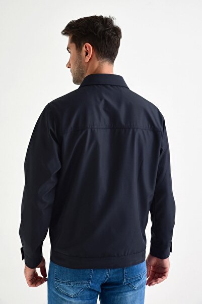 DYNAMO Ανδρικό παλτό Navy Blue Comfortable Fit Classic