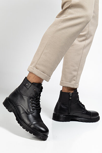 TAREVO Kışlık Erkek Bot – Suni Deri, İçi Kürklü, Fermuarlı, Su ve Soğuk Havay...