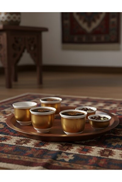 DECOSTYLE PORSELEN GOLD KAHVE VE MIRRA BARDAK 6 LI