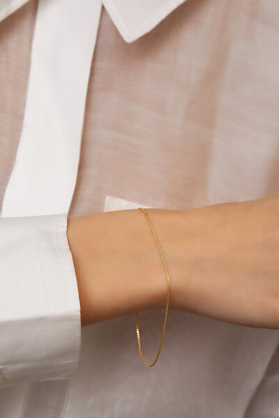 Altınkesesi 14 Ayar Altın İnce Bismark Bileklik