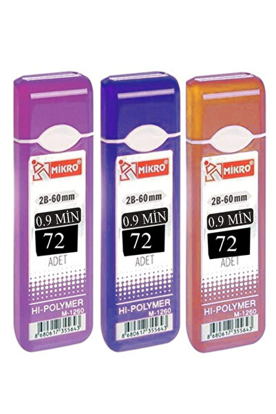 Artlantis Kalem Ucu 72 li 0.9 mm 2B 3 Paket Çoklu Versatil Kalem Uç Mekanik Uçlu Otomatik Kurşun Mikro Kalem