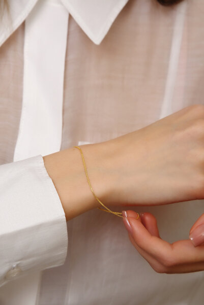 Altınkesesi 14 Ayar Altın İnce Bismark Bileklik