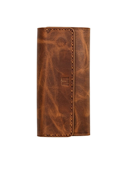 MFT Leather Design Γνήσιο δερμάτινο πορτφόλιο Hilton - Πορτοφόλι αντίκες ταμπά (8926)