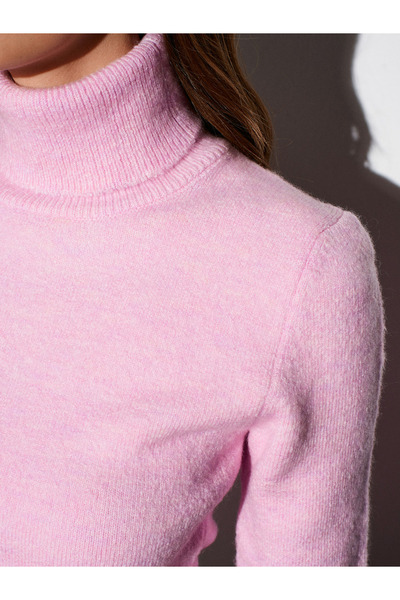 Dilvin 10306 Pulover crop cu mânecă scurtă cu gât-roz