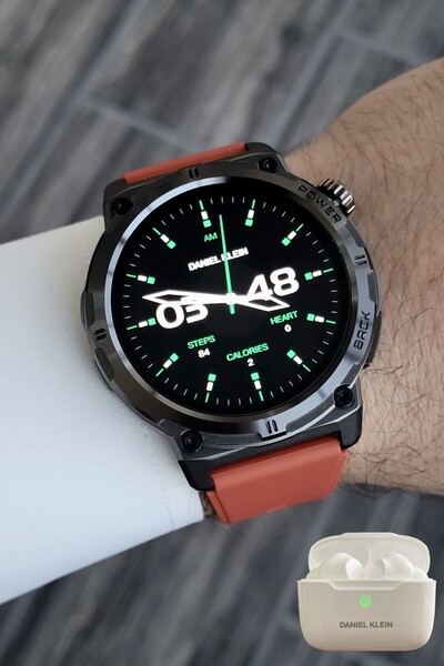 Daniel Klein Kiremit Renk Android/ios Uyumlu Akıllı Saat ve Bluetooth Kulaklık
