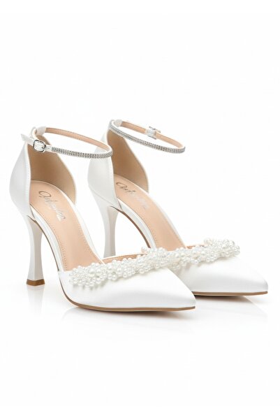 ŞAH Yüksek Topuklu İncili Geliinlik Nikah Abiye Ayakkabı