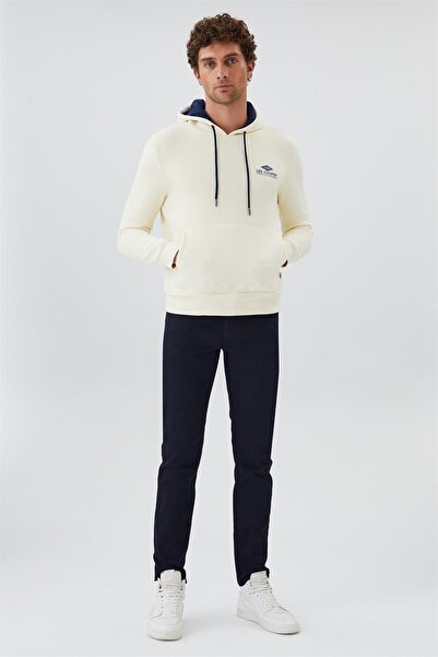 Lee Cooper Ανδρικό Φούτερ με κουκούλα Fabian σε Υπόλευκο Χρώμα