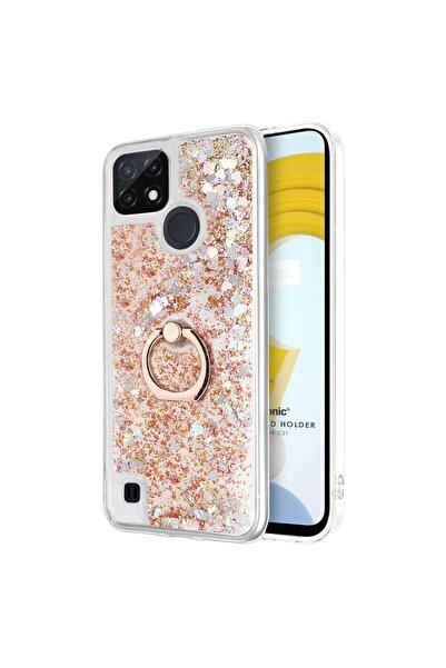 Hype Store For Realme C21 Case Glitter Liquid Holder Gold [Case Compatible wi...