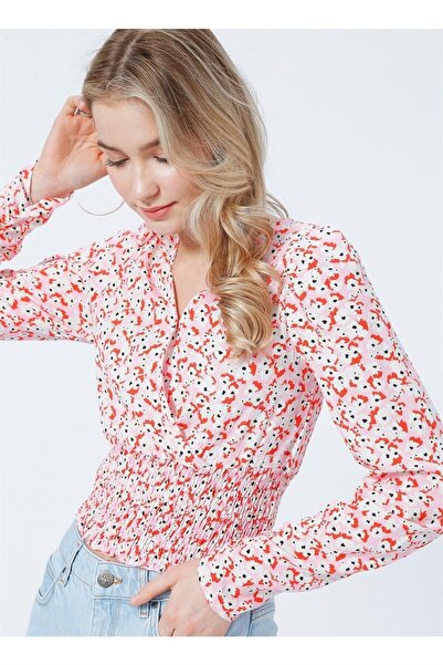Lee Cooper Bluză de damă Mira 1, 100% bumbac, roz cu flori