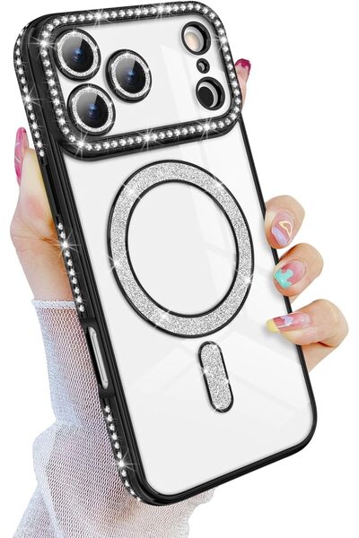 Nezih Case Apple iPhone 17 Pro Max Uyumlu Taşlı Magsafe Şarj Özellikli Kamera...