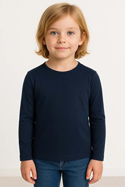 Mnk Baby&Kids Unisex Copii Crew Neck Maneca Lunga Scoala Badi M00748 ALBASTRU...
