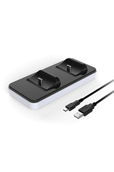 FITUNIVERSAL PS5 Controller Charging Station, Dock for two PlayStation 5 Controllers, White