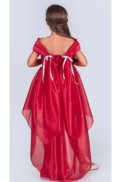 Mnk Baby&Kids Girl's Off Shoulder Detailed Sparkly Princess Dress M00760 Red