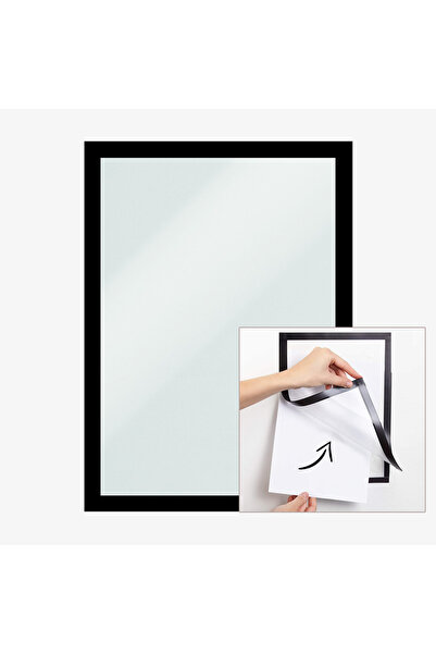 direkt-al Announcement Board Flexible Frame with Adhesive Magnet on the Back 2 Pieces A4 Black