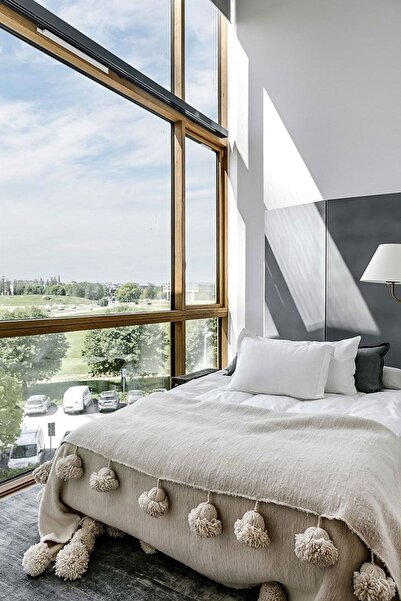 Perdeplus Натуральне покривало з льону з бахромою