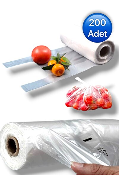 livaambalaj Orta Boy Rulo Atlet Market Hışır Poşet Manav Market Mutfak Buzdolabı Çöp Poşeti 200 Adet