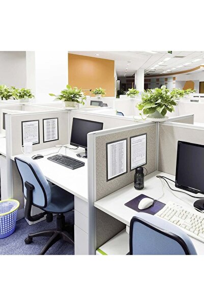 direkt-al Announcement Board Flexible Frame with Adhesive Magnet on the Back 2 Pieces A4 Black